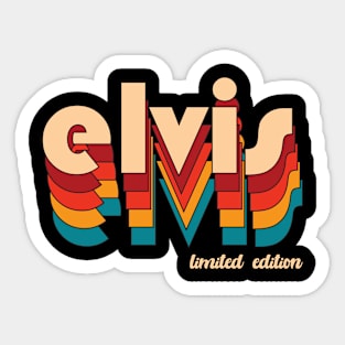 Retro Elvis Name Sticker